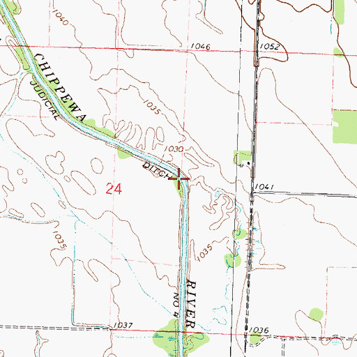 Topographic Map of Judicial Ditch Number Four, MN
