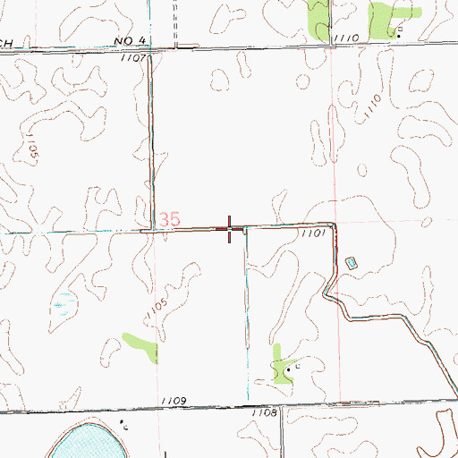 Topographic Map of Judicial Ditch Number Four, MN