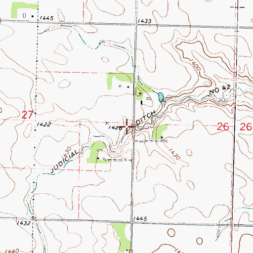 Topographic Map of Judicial Ditch Number Fortyseven, MN