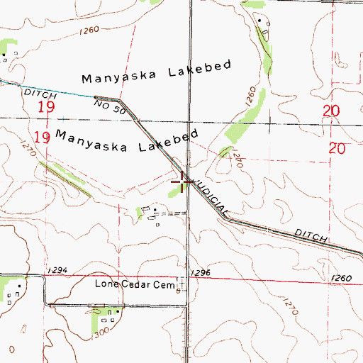Topographic Map of Judicial Ditch Number Fifty, MN