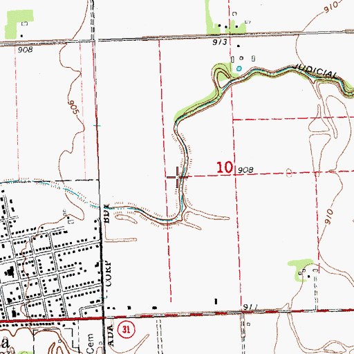 Topographic Map of Judicial Ditch Number Fiftyone, MN