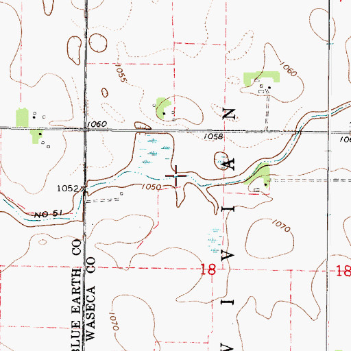 Topographic Map of Judicial Ditch Number Fiftyone, MN