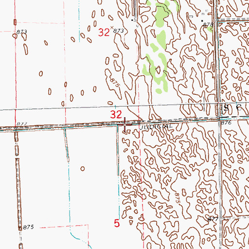 Topographic Map of Judicial Ditch Number Fiftytwo, MN