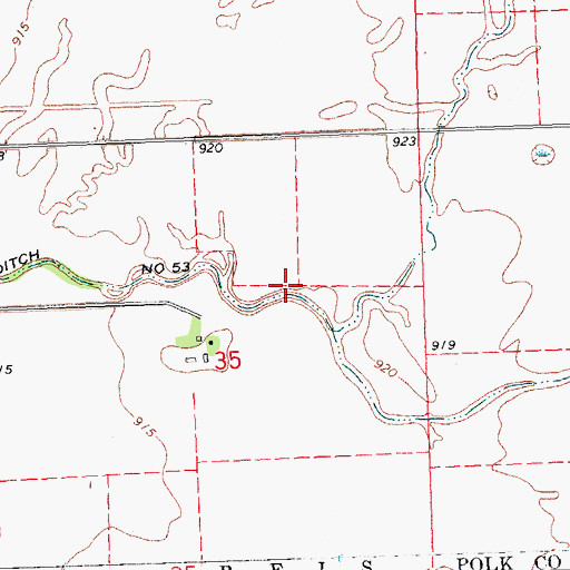 Topographic Map of Judicial Ditch Number Fiftythree, MN