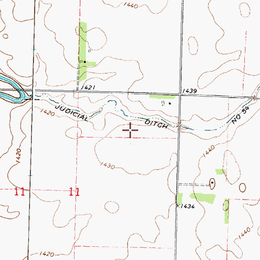 Topographic Map of Judicial Ditch Number Fiftyfour, MN