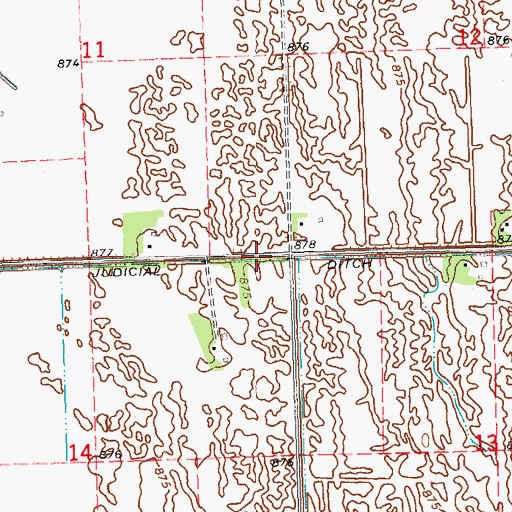 Topographic Map of Judicial Ditch Number Fiftyfour, MN