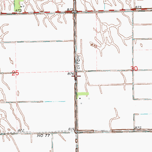 Topographic Map of Judicial Ditch Number Fiftyseven, MN