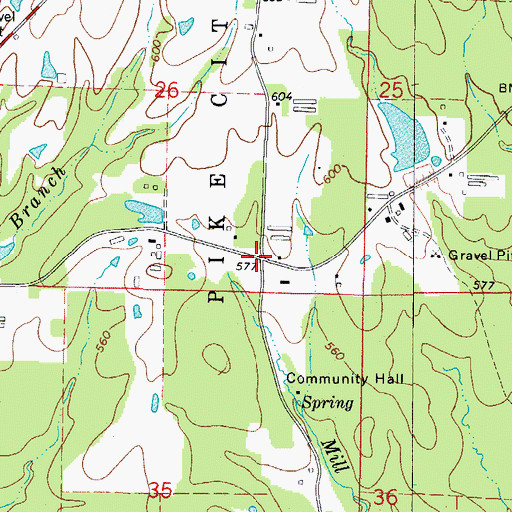 Topographic Map of Arp (historical), AR