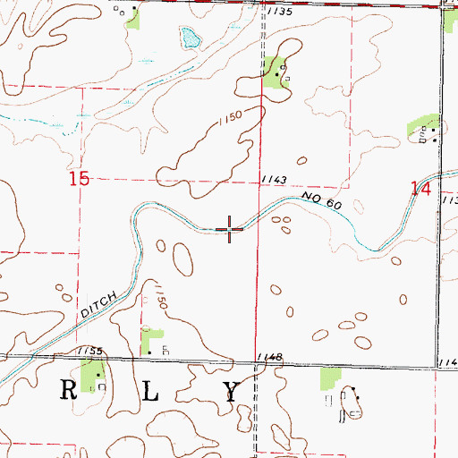 Topographic Map of Judicial Ditch Number Sixty, MN