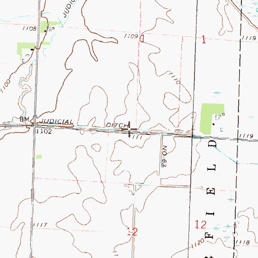 Topographic Map of Judicial Ditch Number Sixtythree, MN