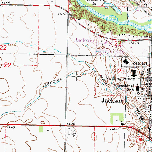 Topographic Map of Judicial Ditch Number Sixtysix, MN