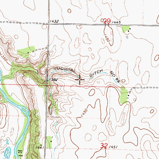 Topographic Map of Judicial Ditch Number Seven, MN