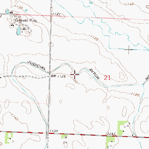 Topographic Map of Judicial Ditch Number Seven, MN