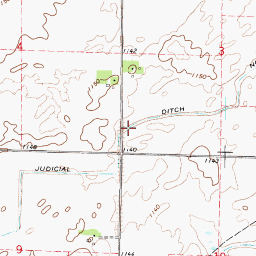 Topographic Map of Judicial Ditch Number Seventytwo, MN