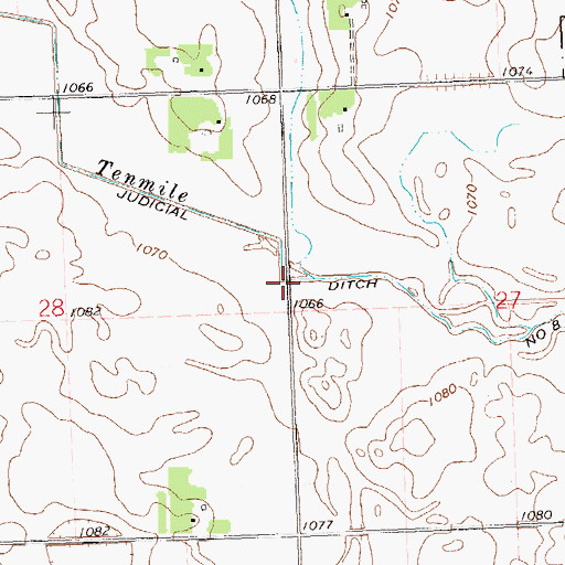 Topographic Map of Judicial Ditch Number Eight, MN