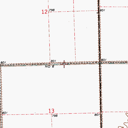Topographic Map of Judicial Ditch Number Eight, MN