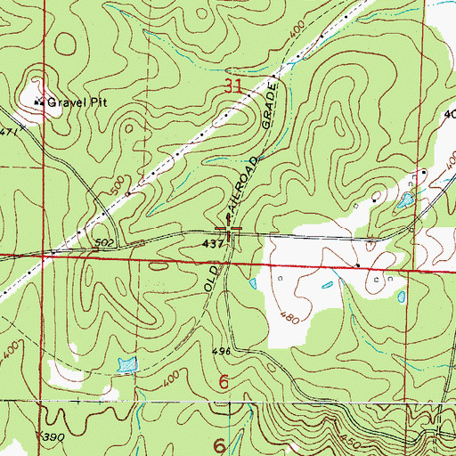 Topographic Map of Ball (historical), AR