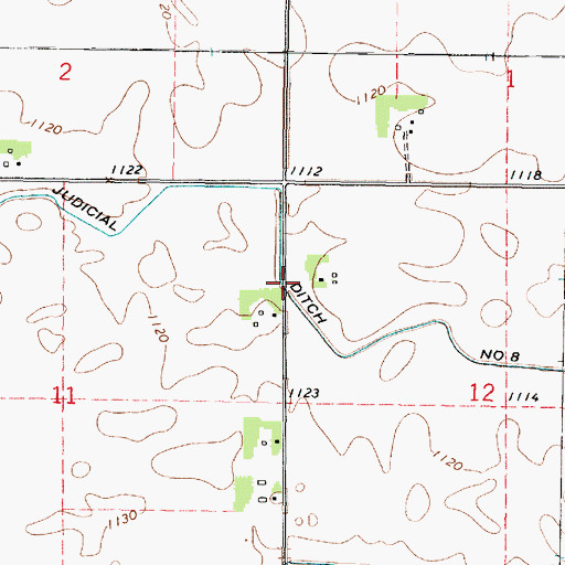 Topographic Map of Judicial Ditch Number Eight, MN