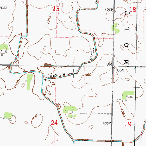 Topographic Map of Judicial Ditch Number Eight, MN