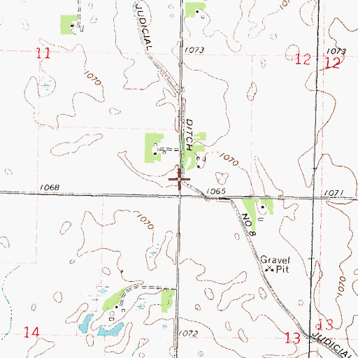 Topographic Map of Judicial Ditch Number Eight, MN