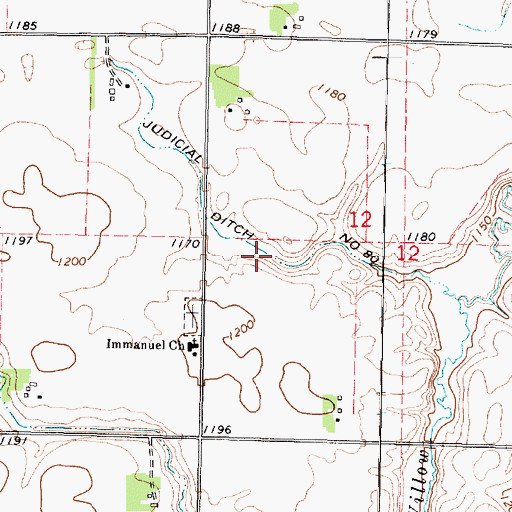 Topographic Map of Judicial Ditch Number Eightytwo, MN