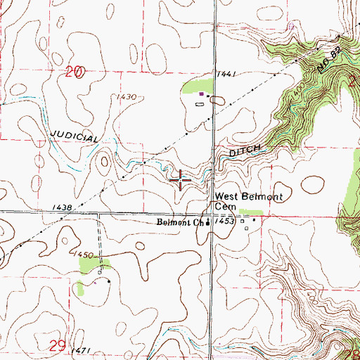 Topographic Map of Judicial Ditch Number Eightytwo, MN