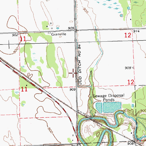 Topographic Map of Judicial Ditch Number Eightyfour, MN