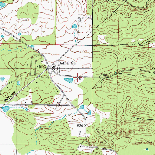 Topographic Map of Bethel School (historical), AR