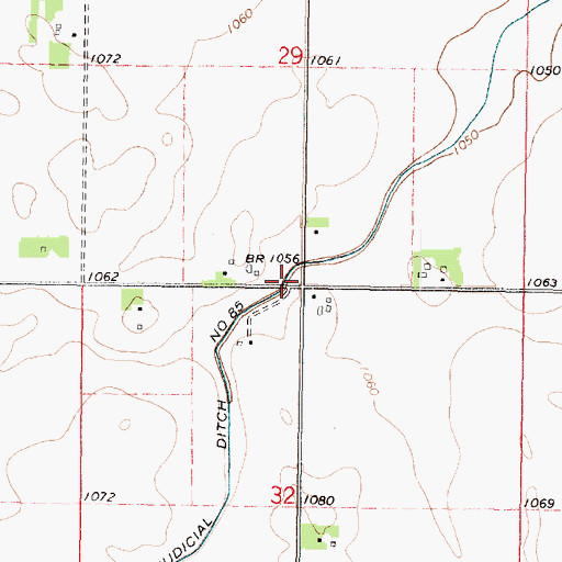Topographic Map of Judicial Ditch Number Nine, MN