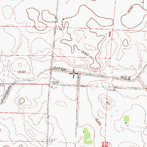 Topographic Map of Judicial Ditch Number Nine, MN