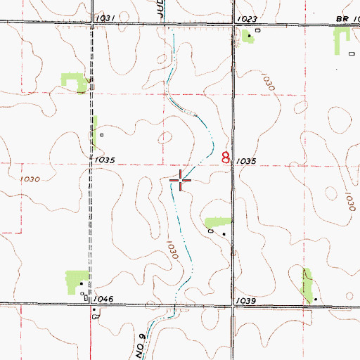 Topographic Map of Judicial Ditch Number Nine, MN