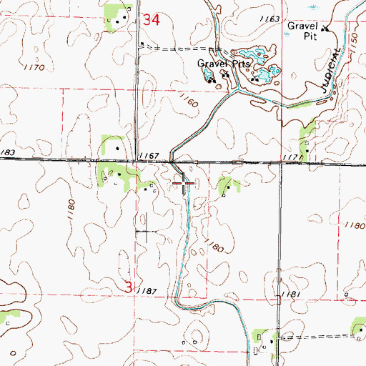 Topographic Map of Judicial Ditch Number Ninetyeight, MN