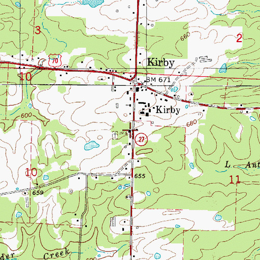 Topographic Map of Bethlehem Missionary Baptist Church, AR