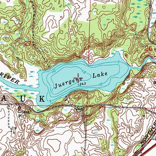 Topographic Map of Juergens Lake, MN