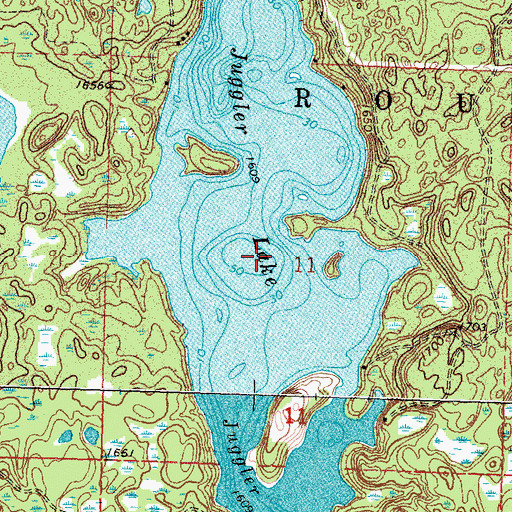 Topographic Map of Juggler Lake, MN