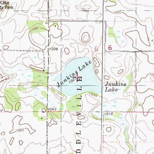 Topographic Map of Junkins Lake, MN