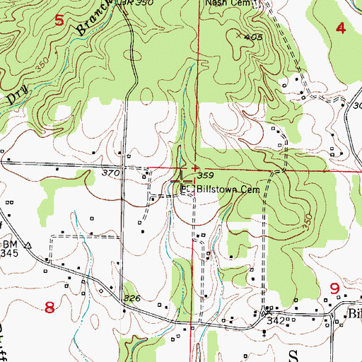 Topographic Map of Bills School (historical), AR