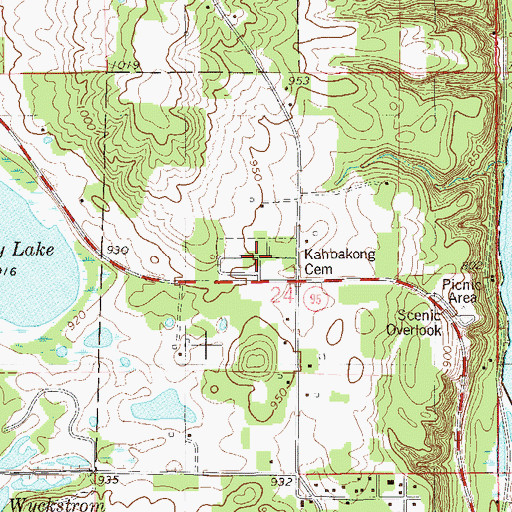 Topographic Map of Kahbakong Cemetery, MN