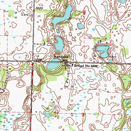 Topographic Map of Kandota Cemetery, MN