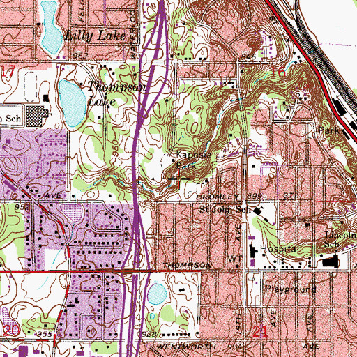 Topographic Map of Kaposia Park, MN