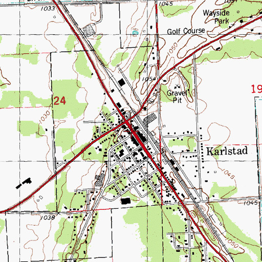 Topographic Map of Karlstad, MN