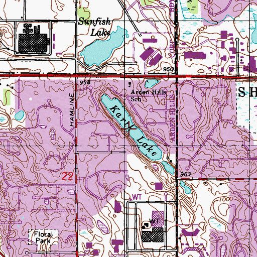 Topographic Map of Karth Lake, MN