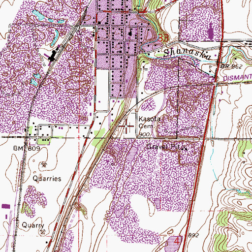 Topographic Map of Kasota Cemetery, MN