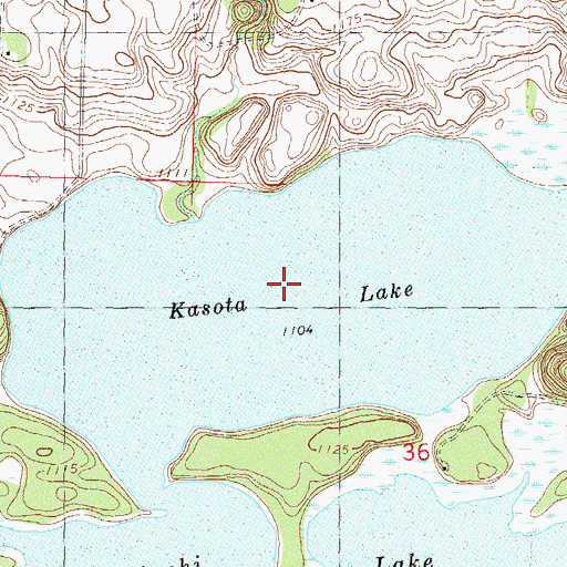 Topographic Map of Kasota Lake, MN