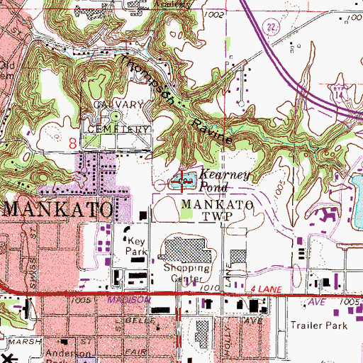 Topographic Map of Kearney Pond, MN