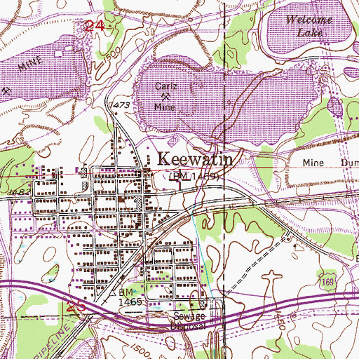 Topographic Map of Keewatin, MN
