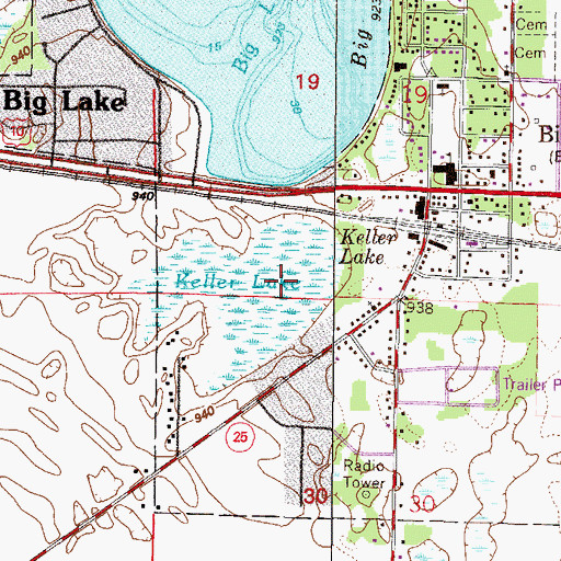 Topographic Map of Keller Lake, MN