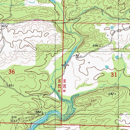 Topographic Map of Cooper (historical), AR