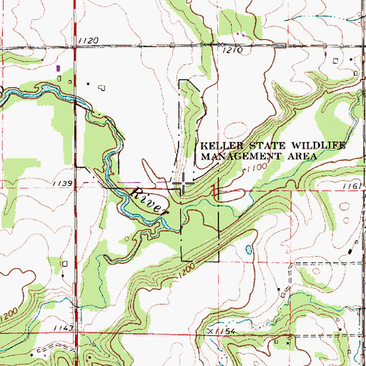 Topographic Map of Keller State Wildlife Management Area, MN