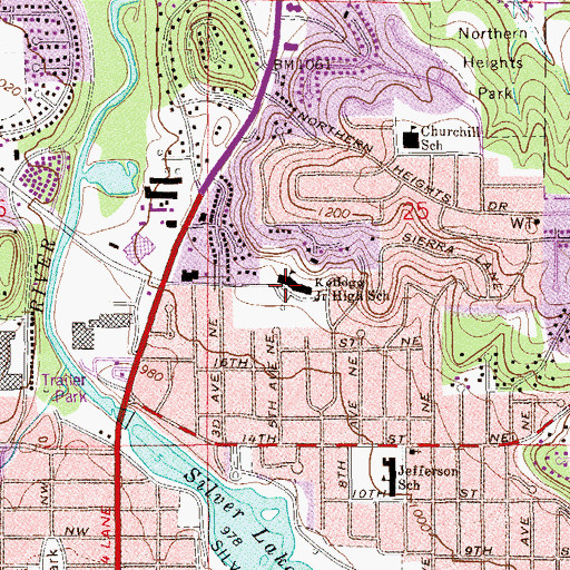 Topographic Map of Kellogg Junior High School, MN